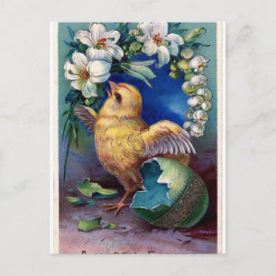 Postal Festiva Viejos saludos antiguos de Pascua del vintage