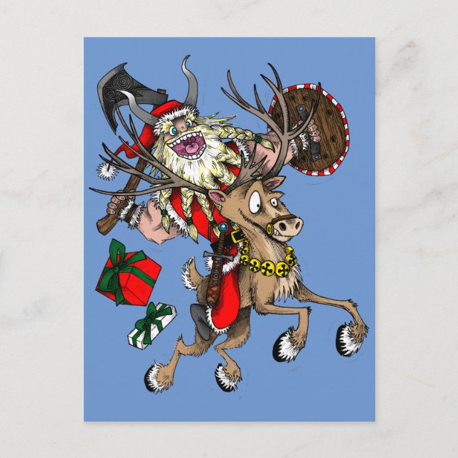 Postal Festiva Viking Santa (Anverso)
