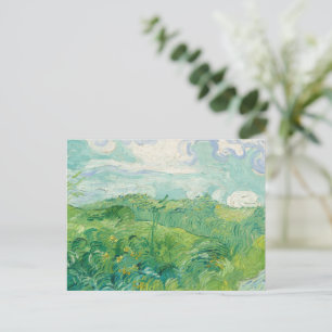 Postal Festiva Vincent Van Gogh pintando Campo de trigo verde