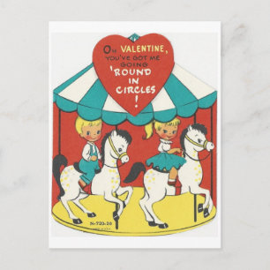 Postal Festiva Viñeta Carousel Valentine