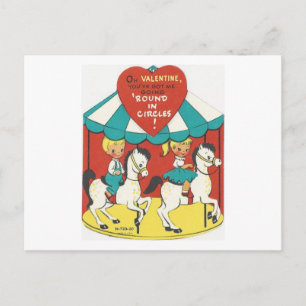 Postal Festiva Viñeta Carousel Valentine