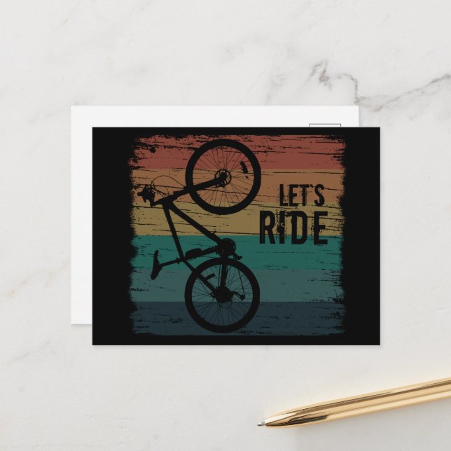 Postal Festiva Viñeta de ciclismo de montaña (Anverso/Reverso In Situ)