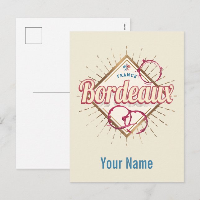 Postal Festiva Vino retro de Bordeaux Nouvelle-Aquitaine France (Anverso / Reverso)