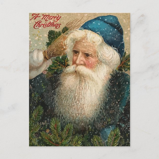 Postal Festiva Vintage A Merry Christmas (Anverso)