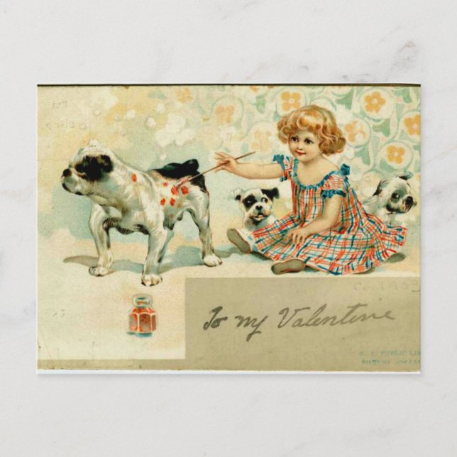 Postal Festiva Vintage - A Mi Valentín (Anverso)