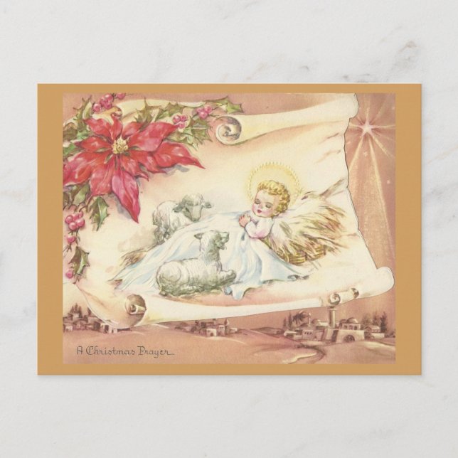 Postal Festiva Vintage A Navidades Prayer (Anverso)