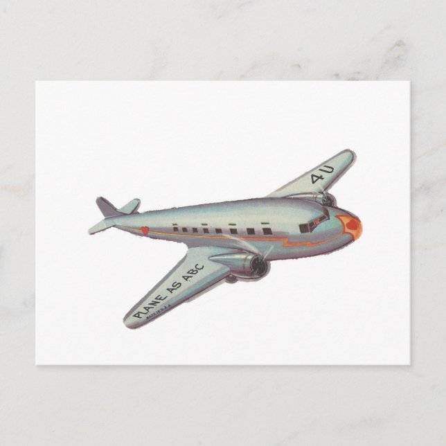 Postal Festiva Vintage Airplane Valentine (Anverso)