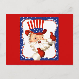 Postal Festiva Vintage All American Santa Claus Art