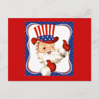 Postal Festiva Vintage All American Santa Claus Art