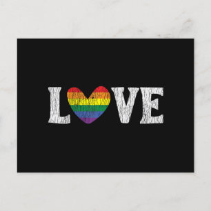 Postal Festiva Vintage Arcoiris Love Orgulloso Familia Gay Les