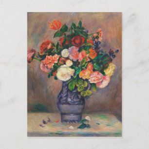 Postal Festiva Vintage Auguste Renoir Flowers in a Vase