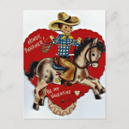 Postal Festiva Vintage Be My Valentine Cowboy