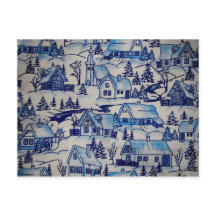 Vintage Blue Navidades Holiday Village
