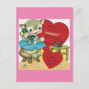Postal Festiva Vintage Calling Kitty Valentine