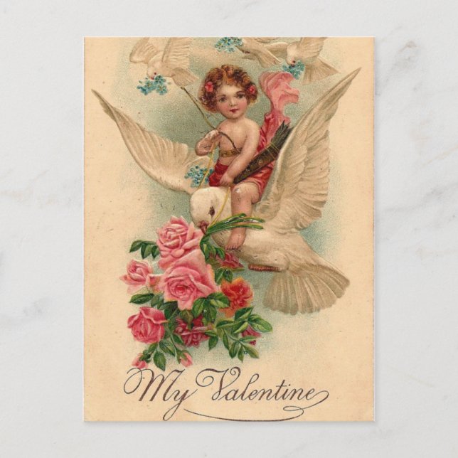 Postal Festiva Vintage Cherub My Valentine (Anverso)