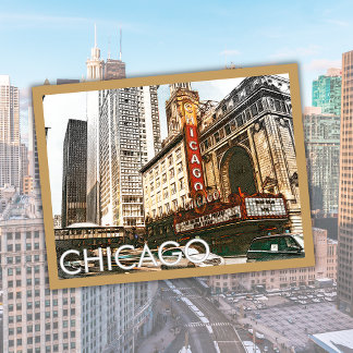 Postal Festiva Vintage Chicago USA America Illinois Travel