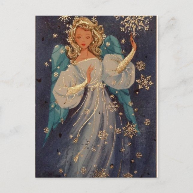 Postal Festiva Vintage Christmas Angel (Anverso)