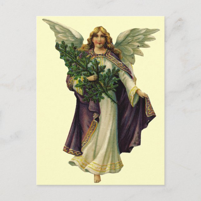 Postal Festiva Vintage Christmas Angel (Anverso)