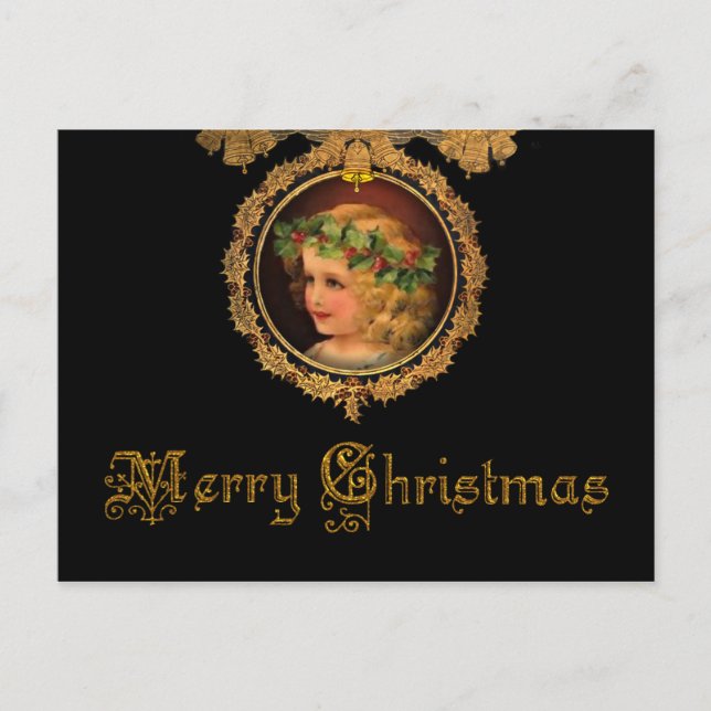 Postal Festiva Vintage Christmas Angel (Anverso)