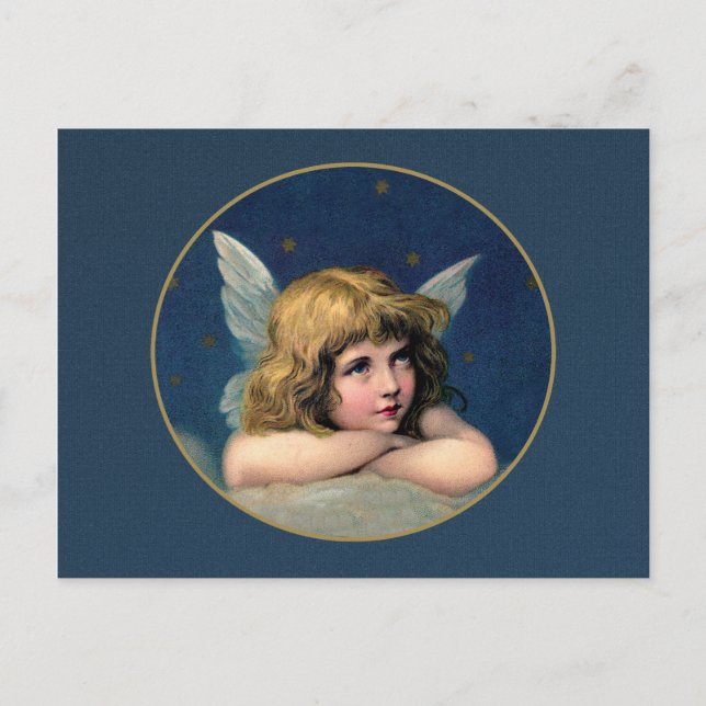 Postal Festiva Vintage Christmas Angel (Anverso)
