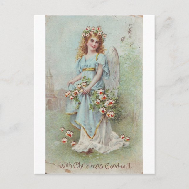 Postal Festiva Vintage Christmas Angel (Anverso)