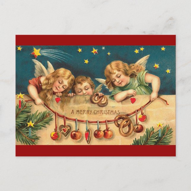 Postal Festiva Vintage Christmas - Angel Children (Anverso)
