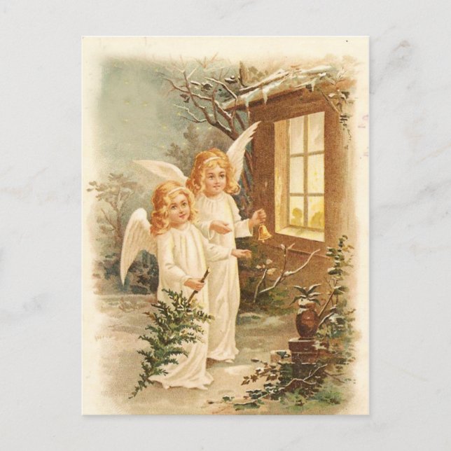 Postal Festiva Vintage Christmas Angels (Anverso)