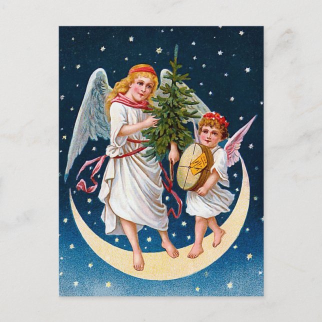Postal Festiva Vintage Christmas Angels (Anverso)