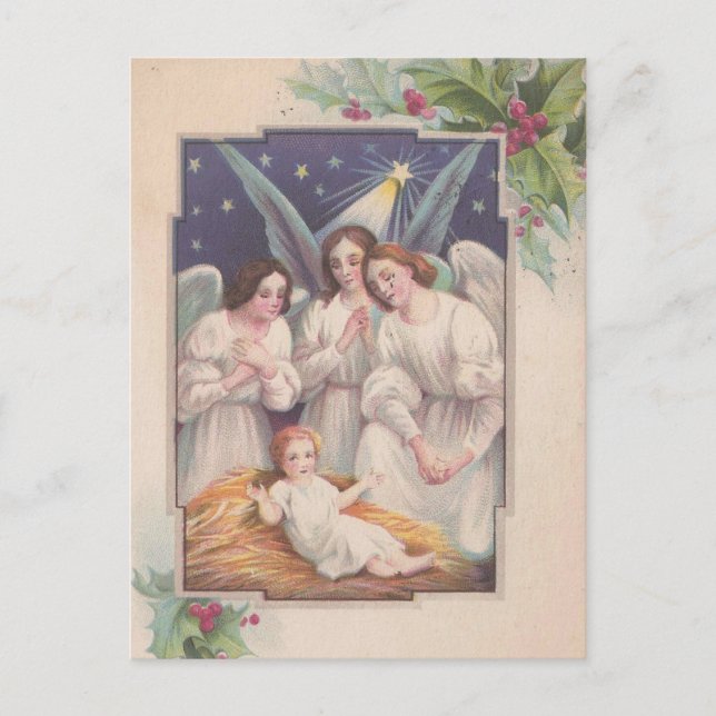 Postal Festiva Vintage Christmas Angels (Anverso)