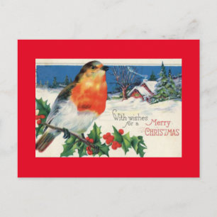 Postal Festiva Vintage Christmas Bird