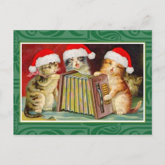 Postal Festiva Vintage Christmas Cats (Anverso)