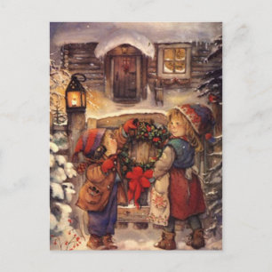 Postal Festiva Vintage Christmas Children