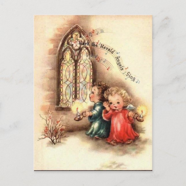 Postal Festiva Vintage Christmas Children (Anverso)