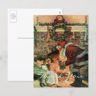 Postal Festiva Vintage Christmas Gracias