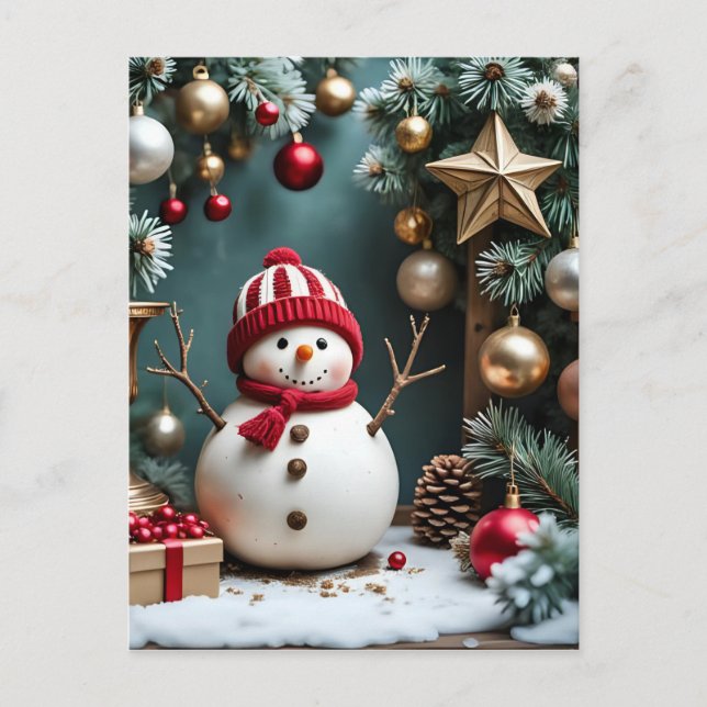 Postal Festiva Vintage Christmas - Holiday Postcard (Anverso)