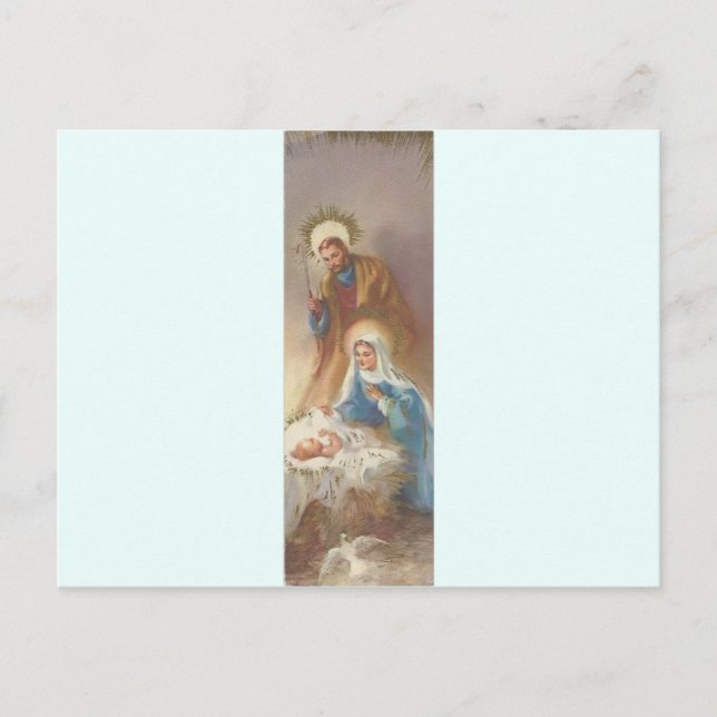 Postal Festiva Vintage Christmas Holy Family (Anverso)