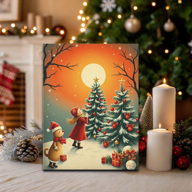 Postal Festiva Vintage Christmas Illustration (Subido por el creador)