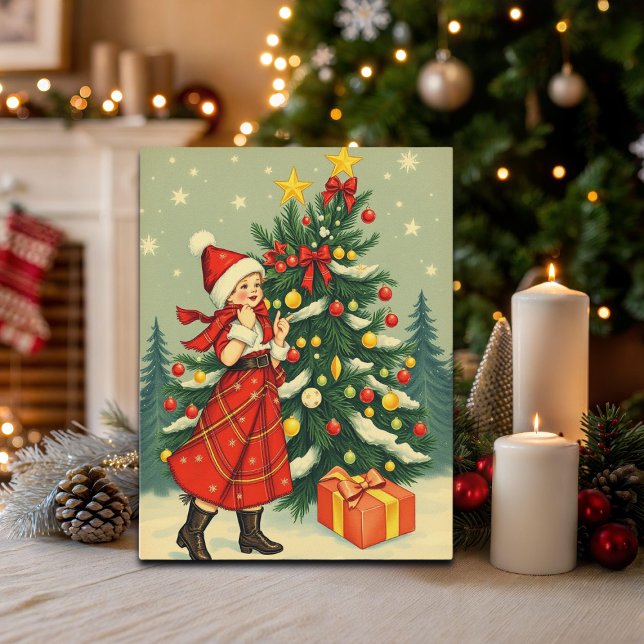 Postal Festiva Vintage Christmas Illustration (Subido por el creador)