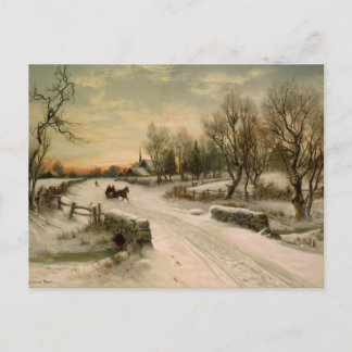 Postal Festiva Vintage Christmas Morning Sleigh