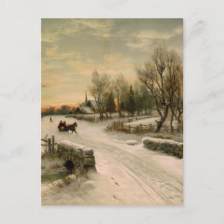 Postal Festiva Vintage Christmas Morning Sleigh