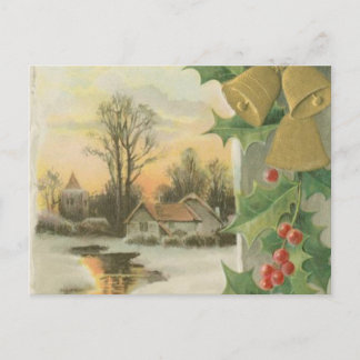Postal Festiva Vintage Christmas Morning Winter Scenery