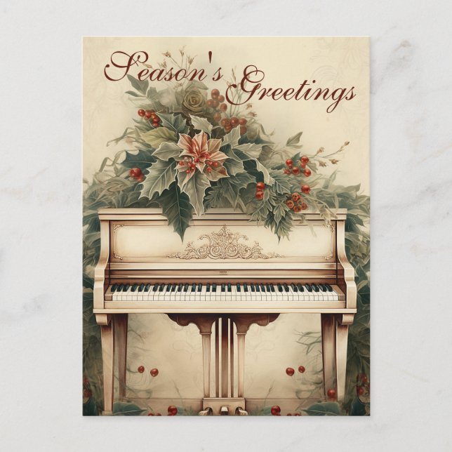 Postal Festiva Vintage Christmas Music Grand Piano Greeneration (Anverso)