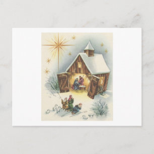 Postal Festiva Vintage Christmas Nativity Card