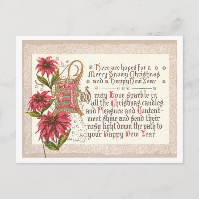 Postal Festiva Vintage Christmas & New Year (Anverso)