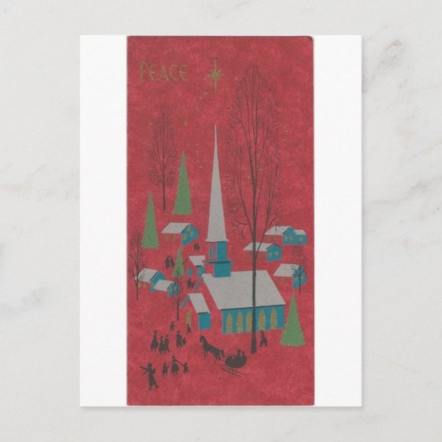 Postal Festiva Vintage Christmas Peace (Anverso)