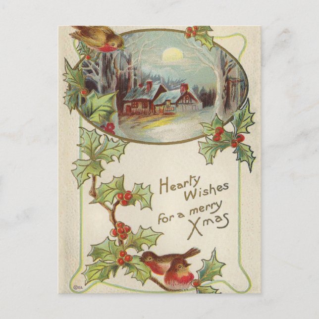 Postal Festiva Vintage Christmas Post Card (Anverso)