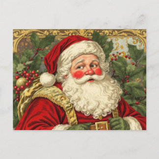 Postal Festiva Vintage Christmas Santa Claus