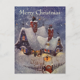Postal Festiva Vintage Christmas, Santa Claus Workshop North Pole