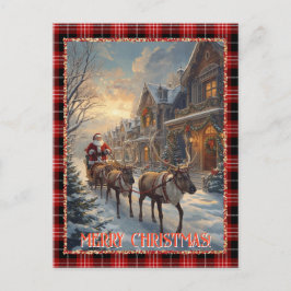 Postal Festiva Vintage Christmas Santa Personalised Photo Classic