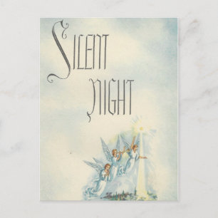 Postal Festiva Vintage Christmas Silent Night Angels